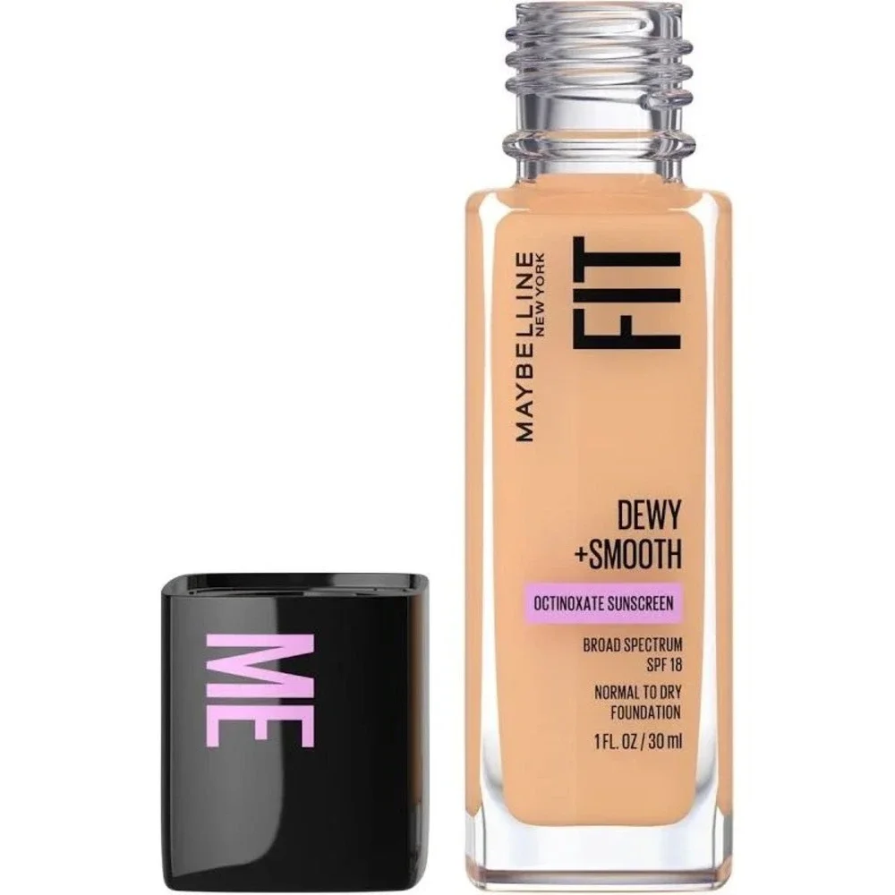 NEW Maybelline Fit Me Dewy Smooth Foundation 225 Medium Buff SPF 18 1oz